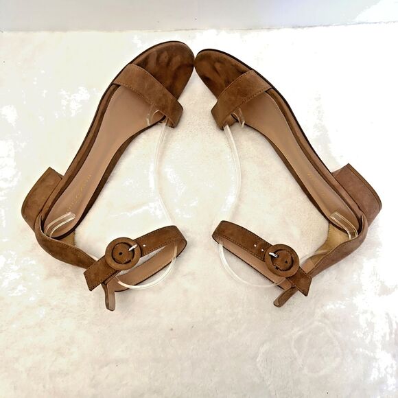 Gianvito Rossi Portofino Beige Suede Buckle-Fastening Sandals Sz 10 Italy $ 795 - Picture 12 of 16